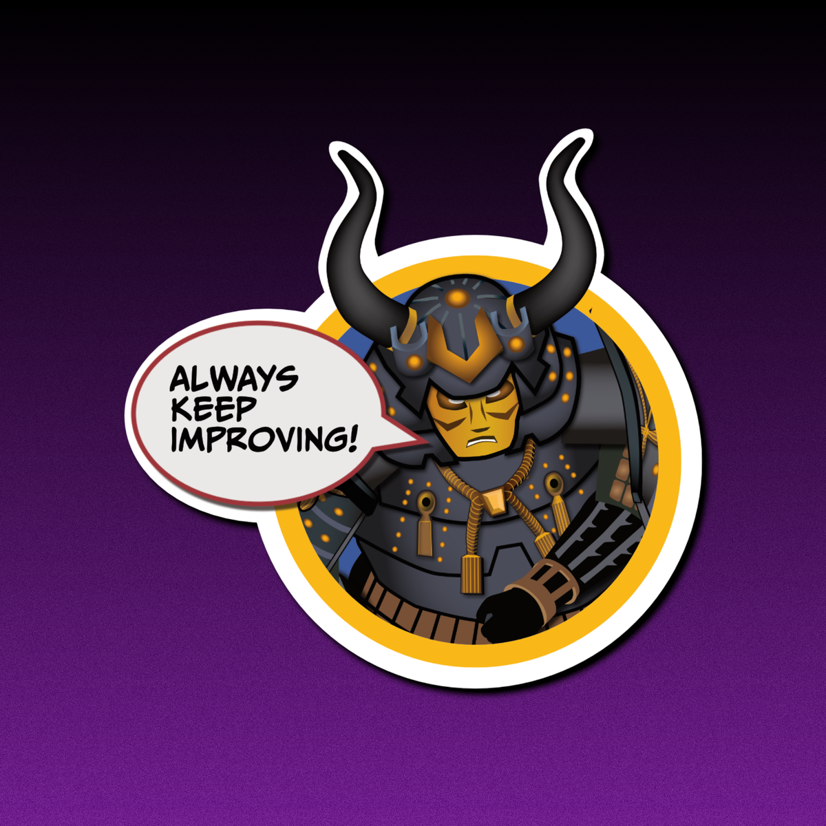 PIN 002: Samurai Warrior Kaizen Acrylic Pin