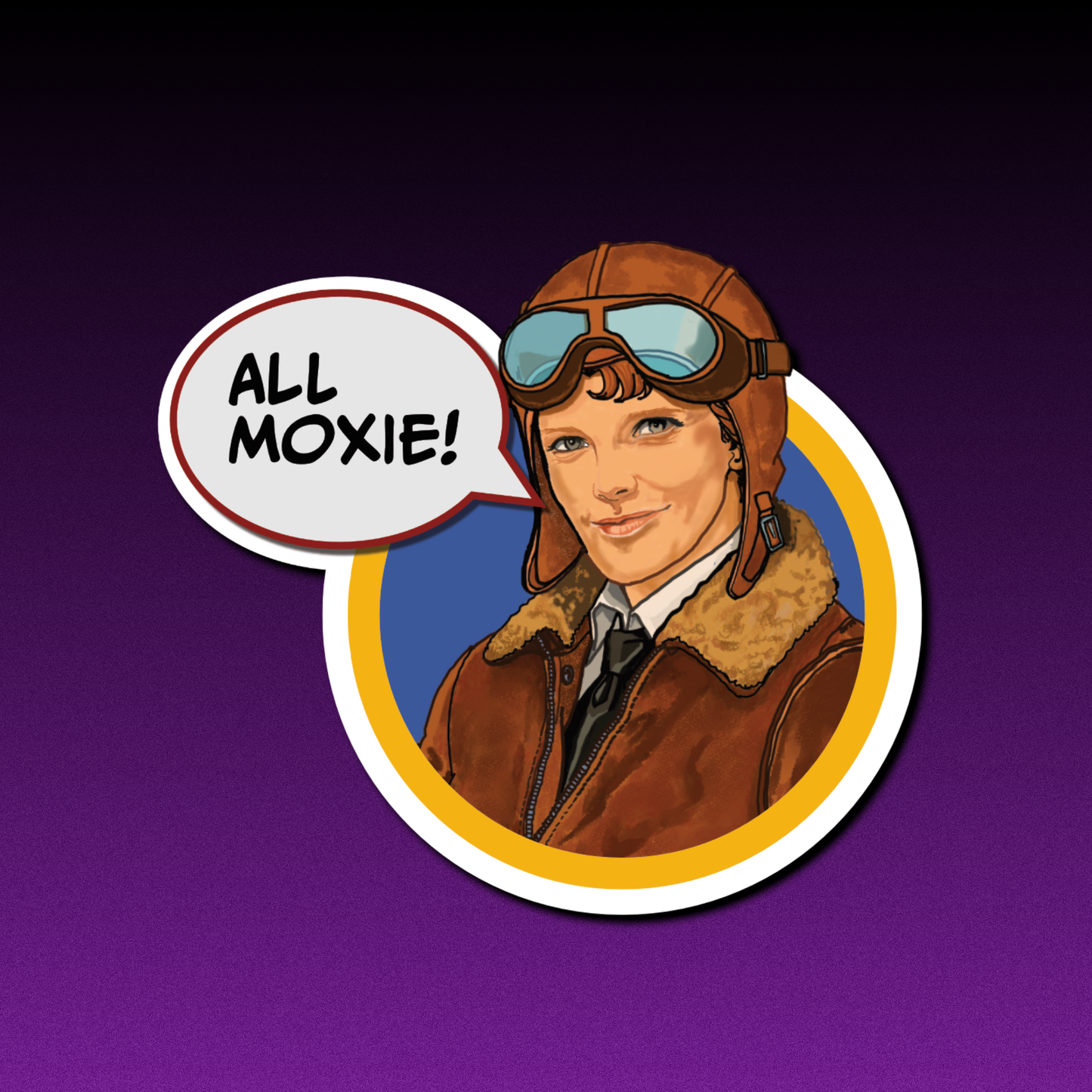 Amelia Earhart Acrylic Pin – PIN: 001