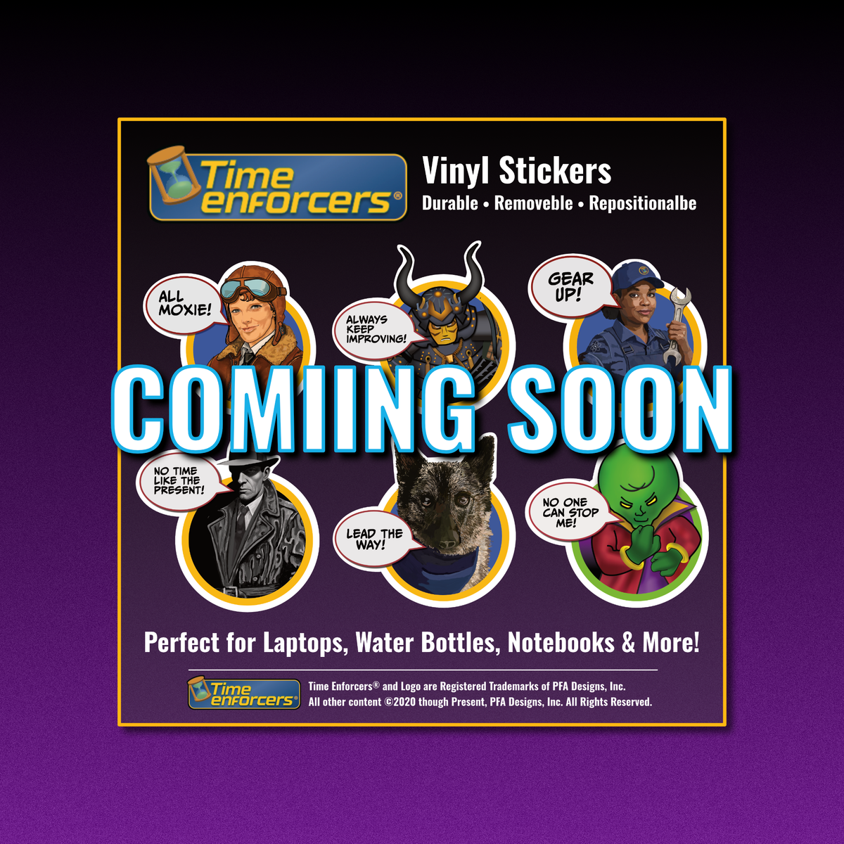 Official Time Enforcers Sheet of Vinyl Stickers